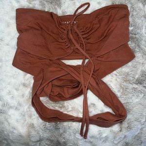 Aeropostale wrap tube top, size small, orange/brownish terracotta color
